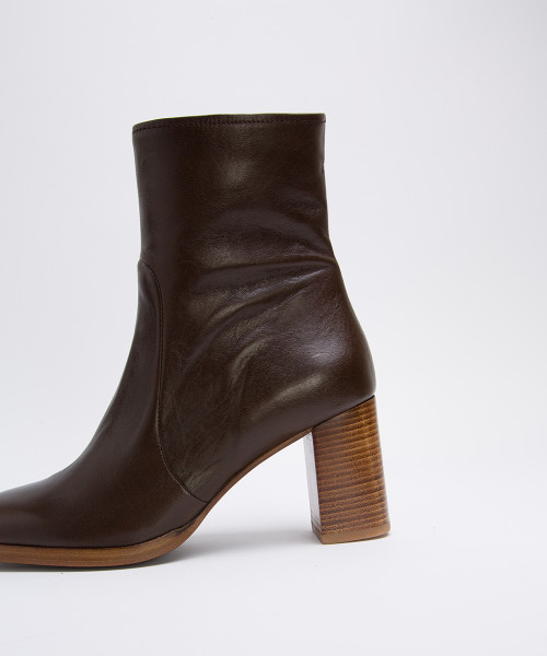 dark brown ankle boots with heel