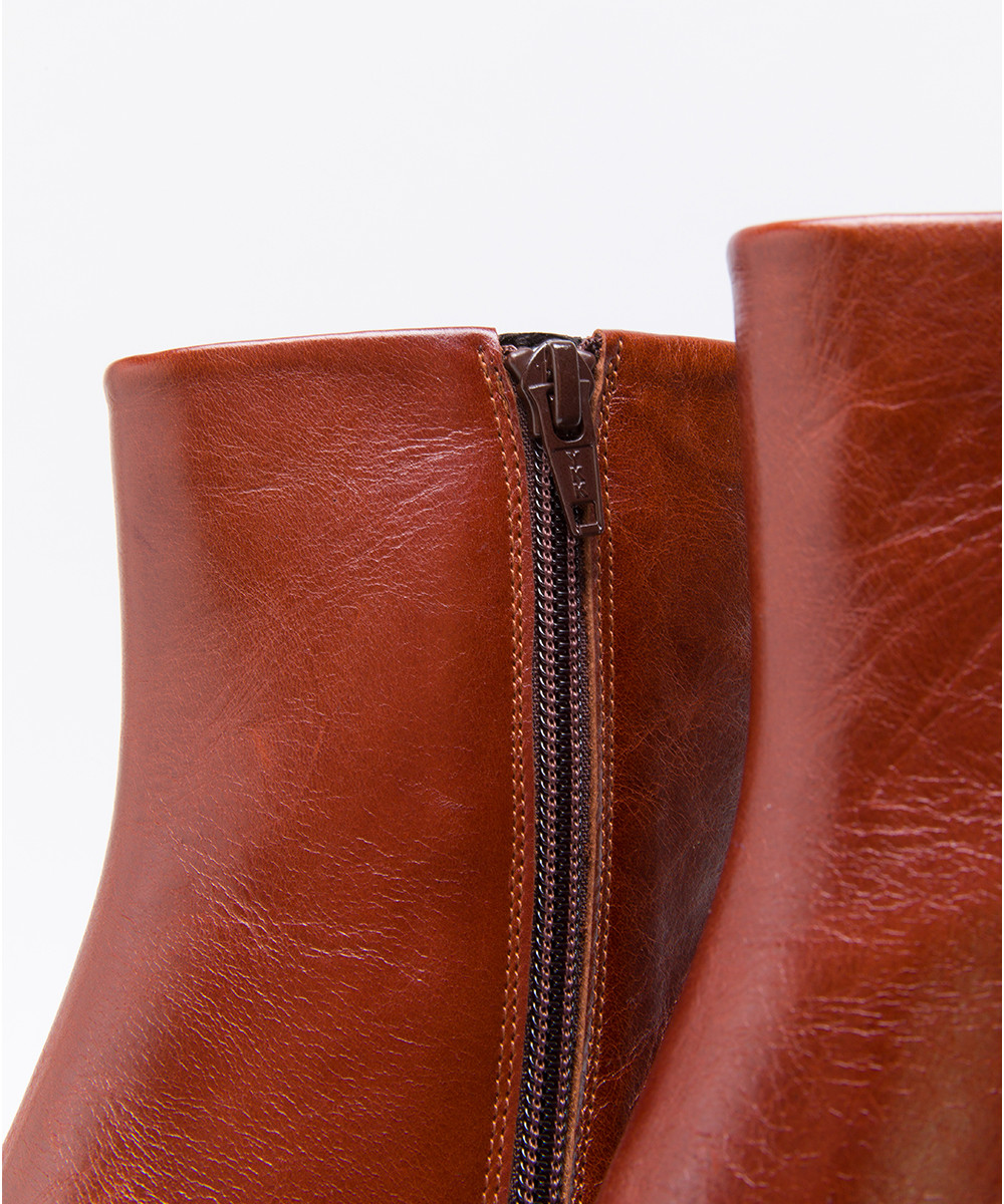 tan ankle boots low heel