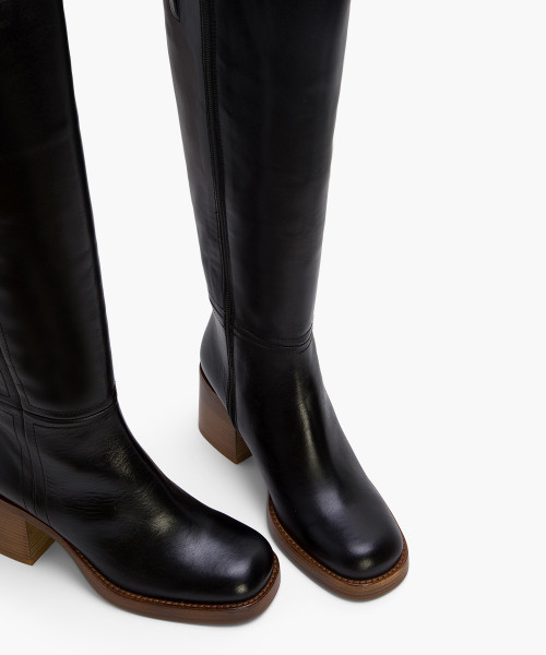 Botas piel clearance tacon medio