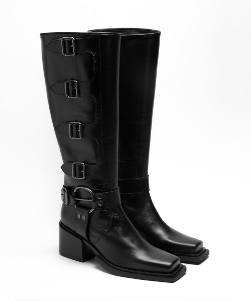 Ecco tall black best sale boots