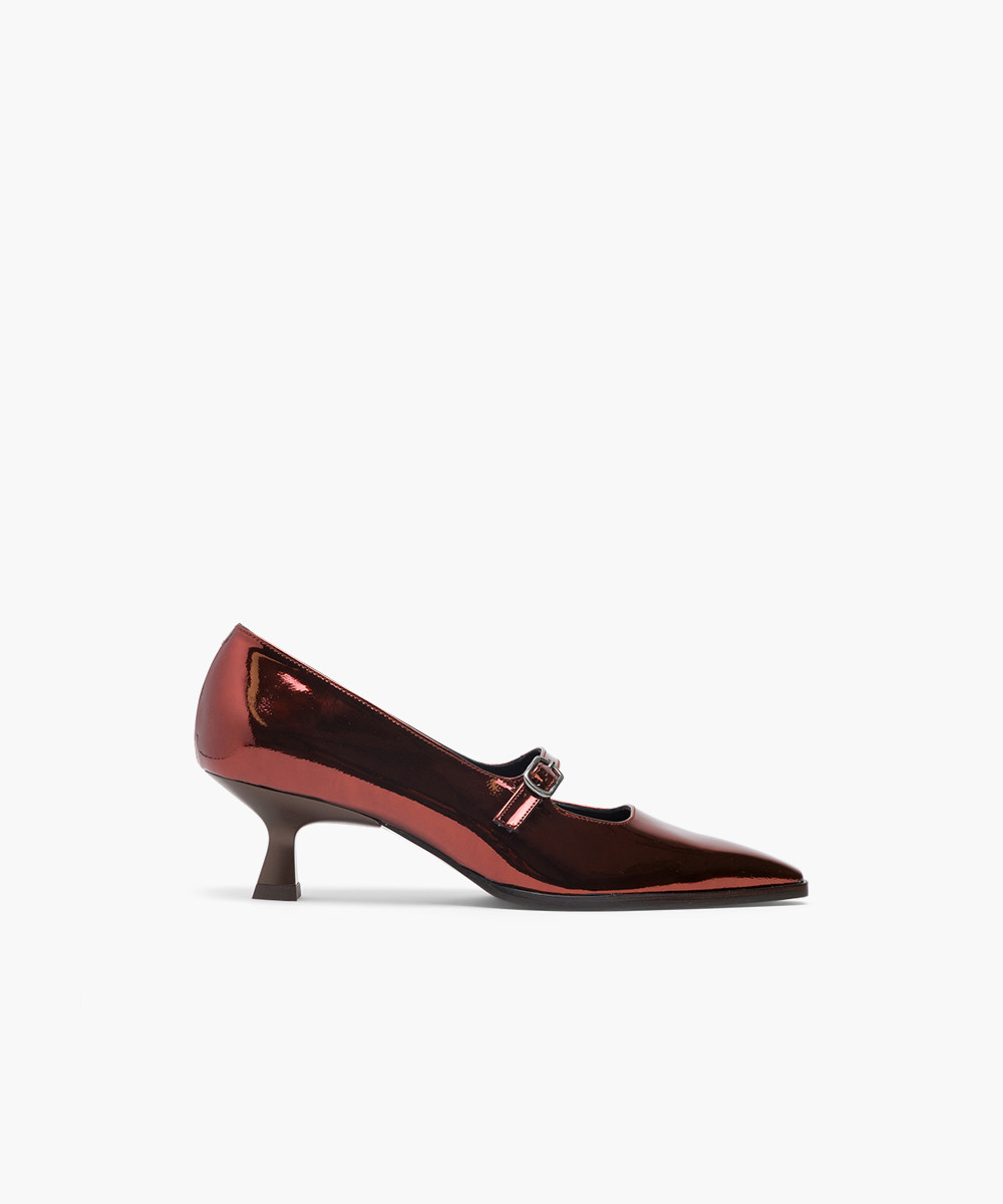 Metallic leather pumps shop