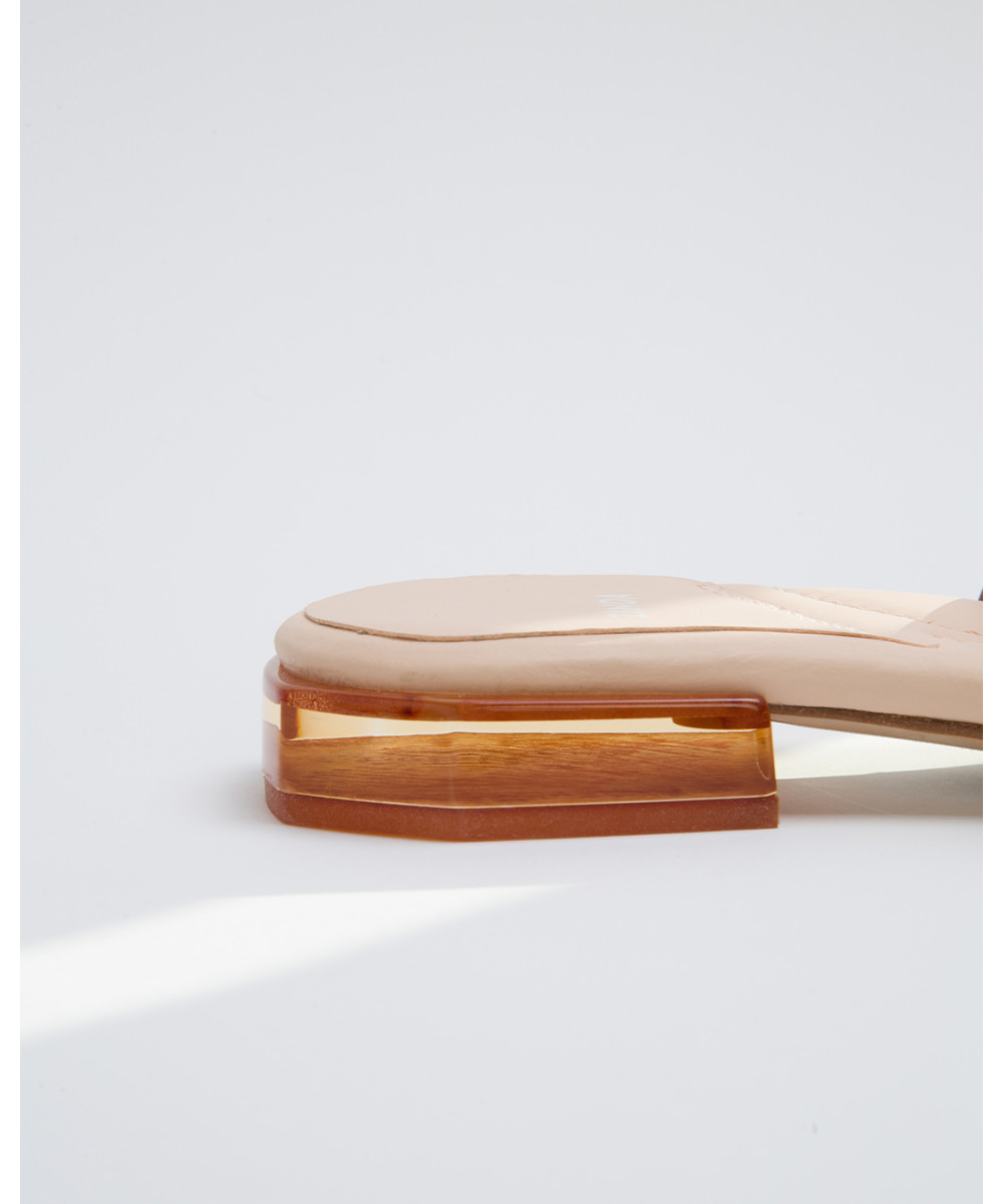 tan designer slides